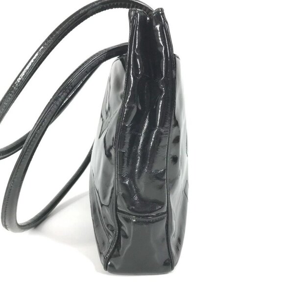 CHANEL vintage CC Logo CC Mark Bag Tote Bag shawl Shoulder Bag enamel Black - Picture 5 of 16